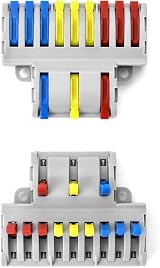 QWORK 7pc Wire Connector Set 3 In 9 Out Quick Connect Terminal Block 250V 32A view 3
