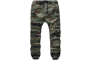 LOKTARC Boys Camo Pants Kids Pull On Drawstring Youth Camouflage Cargo Joggers