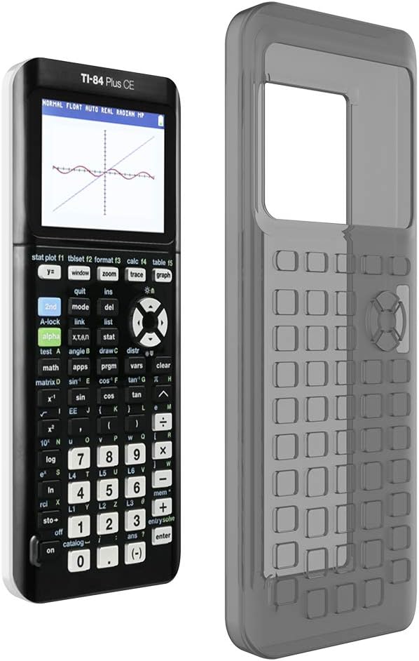 Clear Black Replacement Case Cover Compatible With Texas Instruments Ti 84 Graphing Calculator Silicon Skin Protective Anti Scretch Cases For Ti 84 Plus Silicone Case For Ti 84 Plus Ce Calculator Office Electronics Accessories