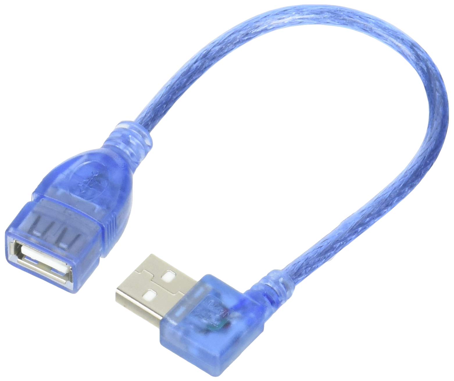 変換名人 USB(A)延長ケーブル [ 横向きL型・オス - メス ] [ 20cm ] USBA-CA20LL