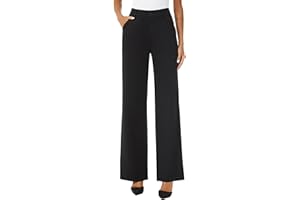iChosy Womens High Waist Wide Straight Leg Trousers Casual Slacks Dress Pants with Pockets