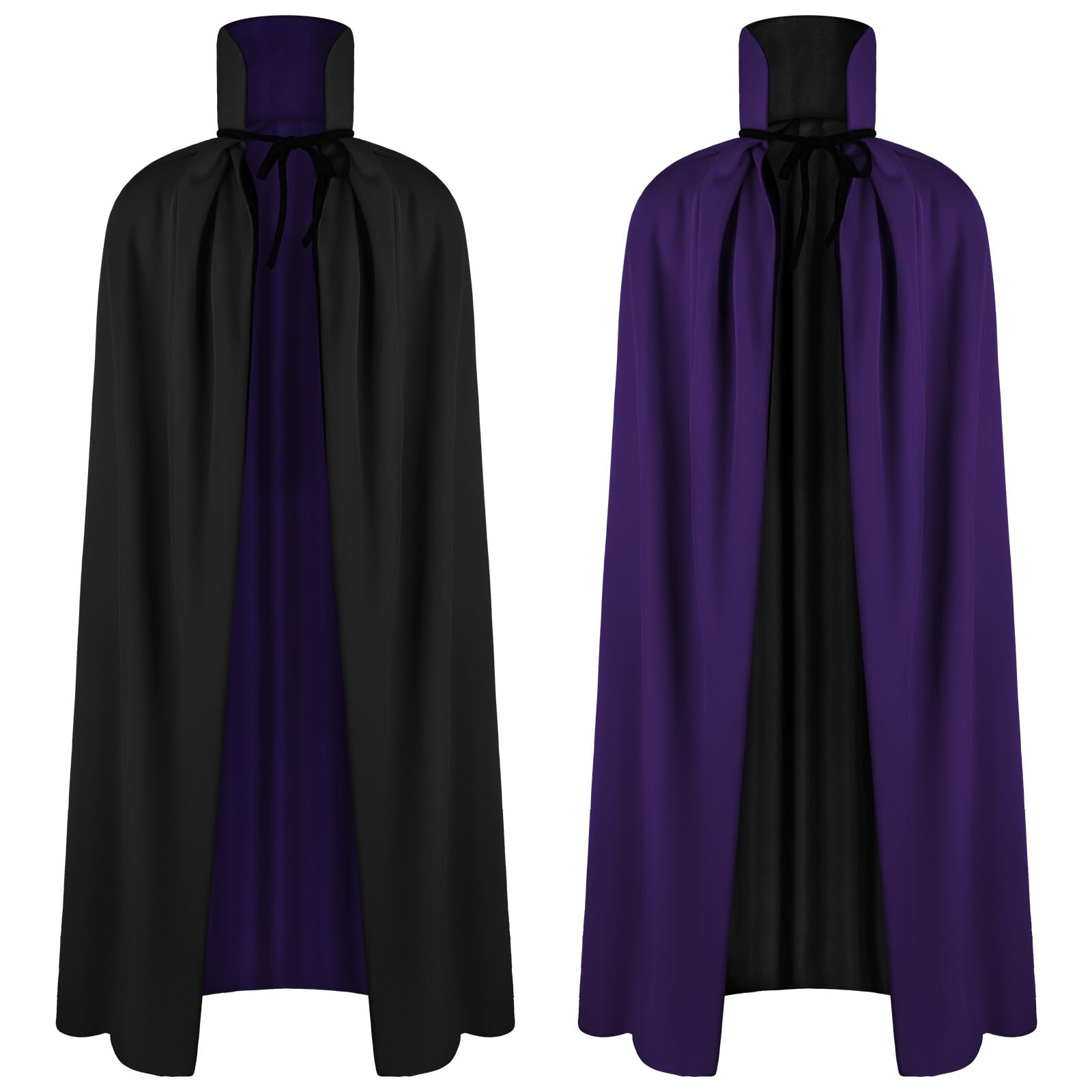 AOOWU Halloween Dual-layer Cloak, Unisex Vampire Costume, Witch Cosplay Cape Fancy Dress for Men and Women, Full Length Cloak for Vampire Halloween Family Party Fancy Dress Masquerade, 150CM