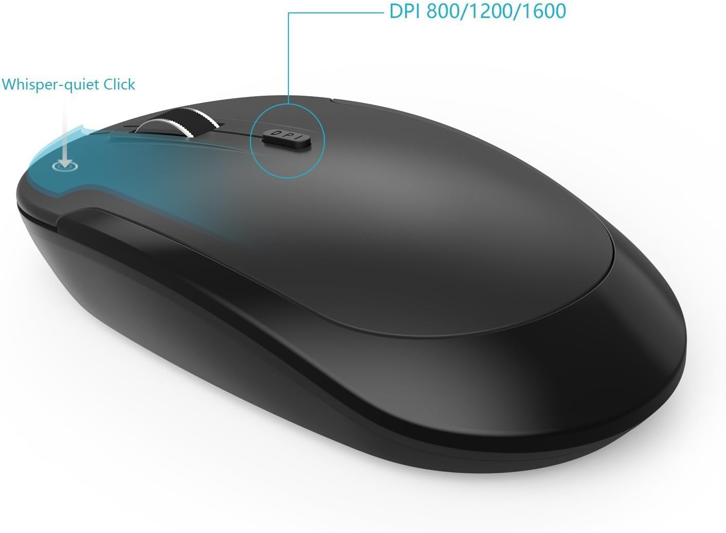 Wireless Keyboard Mouse, Jelly Comb 2.4GHz Ultra Thin Compact Portable Small Wireless Keyboard and Mouse Combo Set for PC, Desktop, Computer, Notebook, Laptop, Windows XP/Vista / 7/8 / 10 (Black): Computers & Accessories