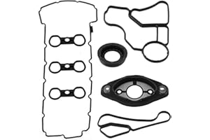 Jeyaic Engine Valve Cover Gasket Set, Camshaft Seal Oil Filter Cooler Adapter Housing Gasket Compatible with N52 11127552280 