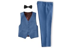 YuanLu Boys Suit Homecoming Dresses for Kids Ring Bearer Outfit Suits Tuxedo Formal Vest and Pants Suit Set