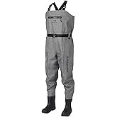 BASSDASH 3D Boot Foot Game Wader Ultra High Strength Black Plaid Nylon PVC Fishing Hunting Chest Waders for Men