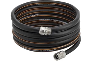 Giraffe Tools Garden Hose 20ft x 5/8", Custom Length, Heavy Duty, No Kink, Flexible, Rubber Garden Hose, Leakproof Water Hose with Male to Female Fittings, 600 Burst PSI