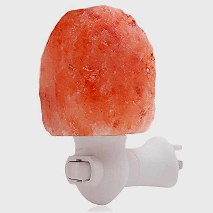 Wall Plug-in Mini Himalayan Salt LAMP, UL Certified, PURIFIES AIR, Healthy Rock Salt Night LAMP