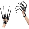 Thafikzi Halloween Gloves Wearable Skull Fingers Articulated Finger Extensions A Pair of Halloween Devil Claws Cosplay Ghost