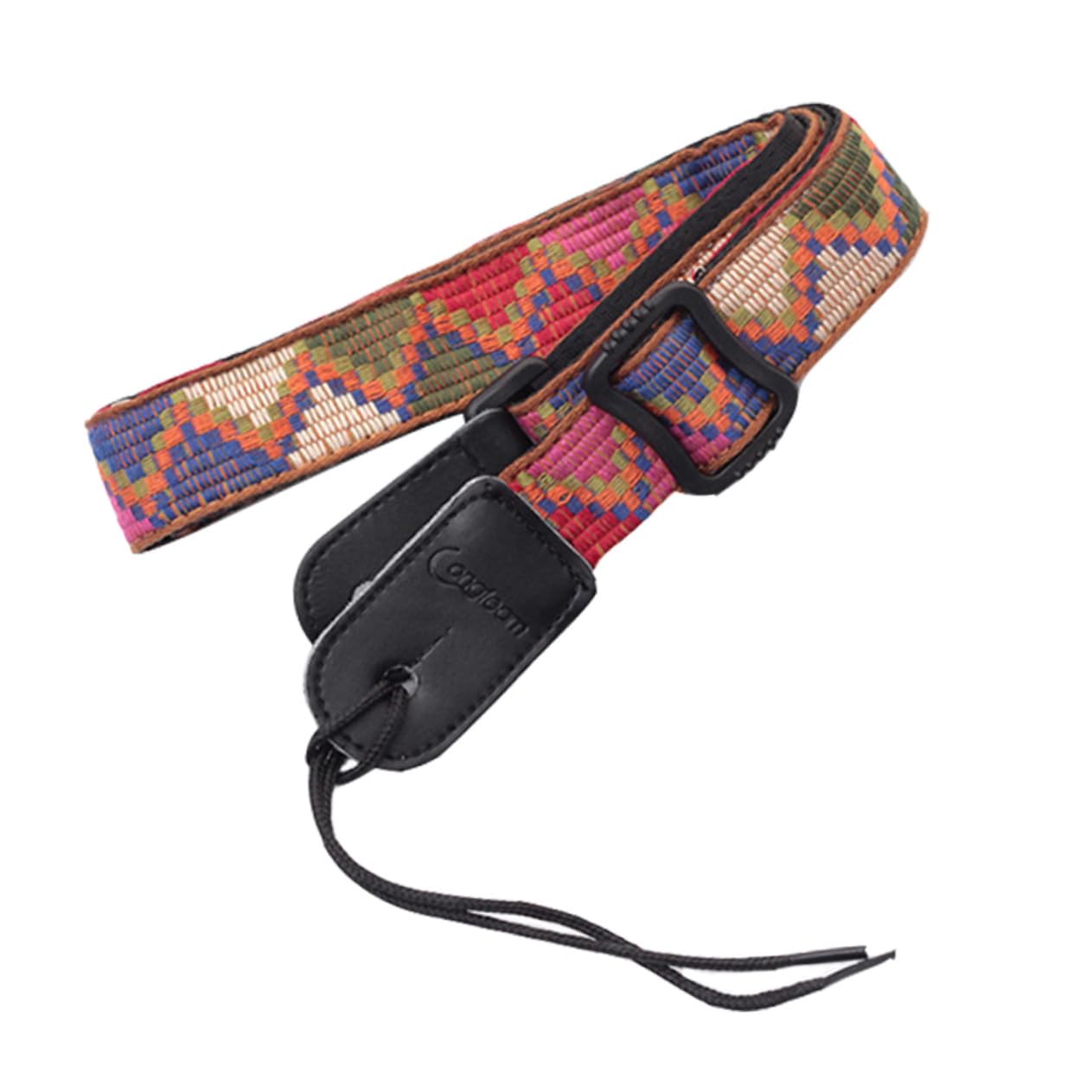 CAXUSD Fashionable Ukulele Strap Bohemian Style Shoulder Belt Adjustable for Soprano Tenor Ukulele with Tail Nail and Tie Rope