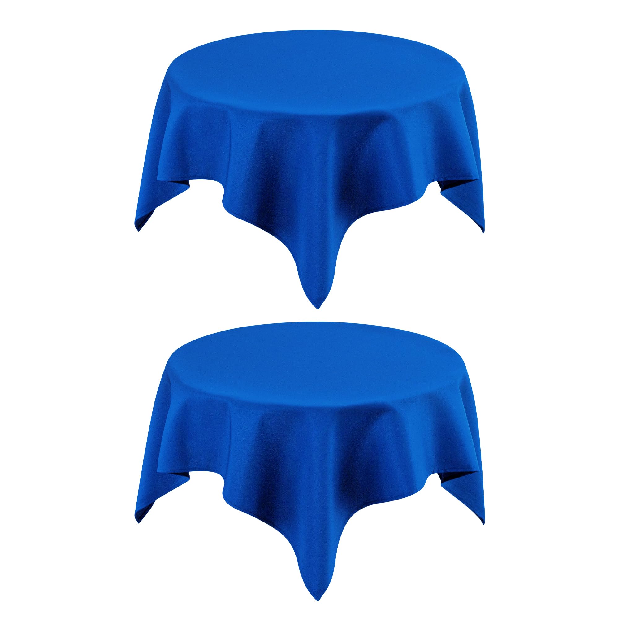 Photo 1 of mylacerhome 2 Pack Small Square Table Cloth 36X36 Inch Royal Blue Tablecloth Washable Polyester Solid Table Cover for Night Stand End Table Side Table Outdoor Indoor