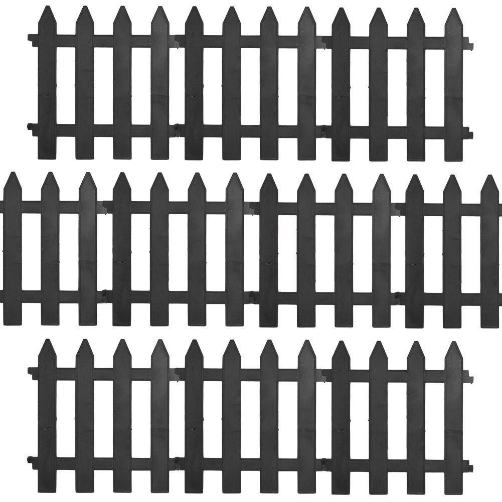 Vilde Garden Palisade Decorative Fence in Grey 3 m 30 x 30 cm Pack of 10