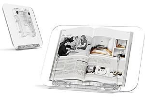 SupeDesk Book Stand Acrylic Book Display Stand, 15°~65° Adjustable Book Holder, Tablet Stand, for Kindle, iPad, 12~15" Laptop, Cellphone, Cookbook, Studying, Recipe Stand, Foldable