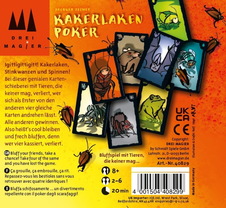 Schmidt Spiele 40829 Kakerlakenpoker, Drei Magier Kartenspiel 2