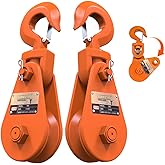 SENKEYFE 2 Ton Snatch Block with Hook, 3" Sheave for 3/8" Inch Wire Rope, Snatch Block Pulley for Tow Truck Rollback Wrecker Hauler, Winch Pulley Winch Accessories (2PCS)