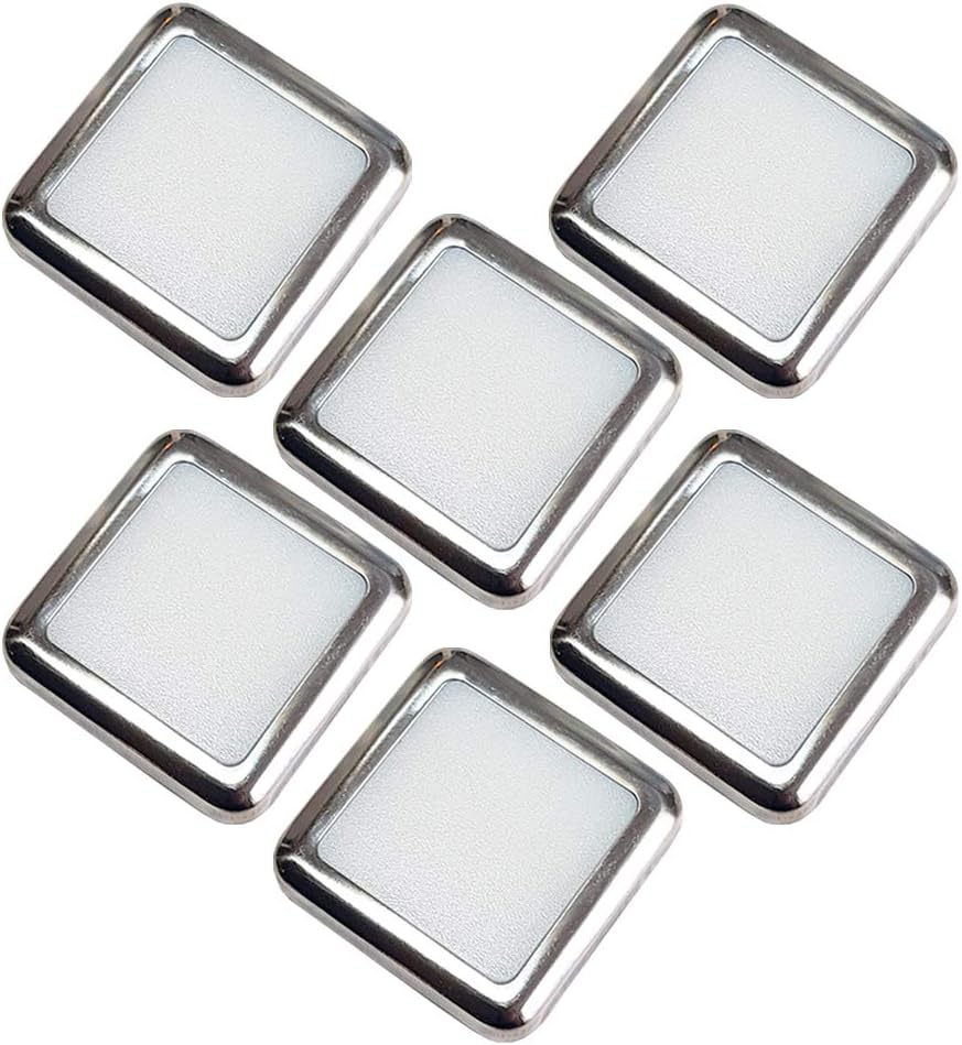 6 Pack Square LED Mini Plinth Light & Driver Kit Stainless Steel