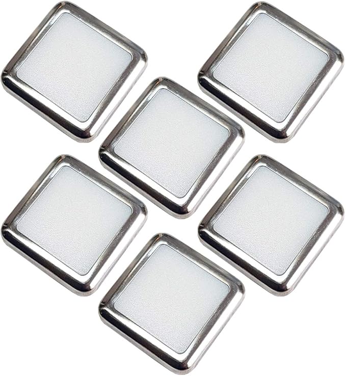 6 Pack Square LED Mini Plinth Light & Driver Kit Stainless Steel