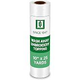 HBI Wash Away Embroidery Topping, Water Soluble Clear Film, 10 in x 25 yd | clear dissolving film topping, keeps stitches crisp on towels, fleece and high pile fabric, machine and hand embroidery