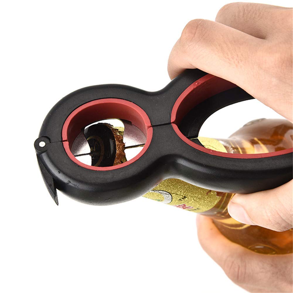 Jar Opener 6 in 1 Multi Function Non-Slip Can Bottle Opener Lid Twist Off Kitchen Tool Designed Portable Stainless Steel Manual Opener for Kitchen Cooking Restaurant Travel