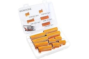 WOWOONE Set of 10 Power Resistor, Aluminum Shell Resistors, 25W 6 Ohm/8 Ohm, 50W 25 Ohm, 100W 8 Ohm/3 Ohm Watt Shell Power Aluminum Housed Case Wirewound Resistor for Nest Hello Doorbell
