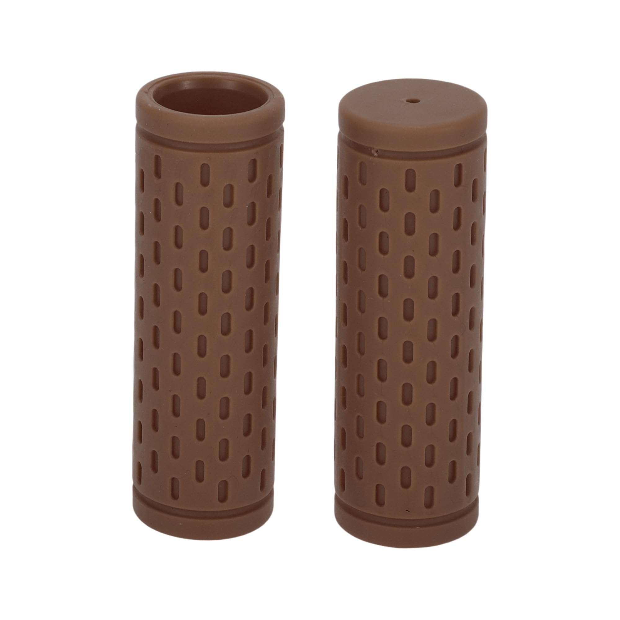 TUCKBOLD Bike Handlebar Grips Covers 90mm Long Lightweight | Bicycle End Grips Protector Brown 1 Pair