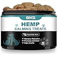 GKD Dog Calming Chews - Anxiety Relief Treats, Hemp Dog Calming Treats Relief Bites Gummies, Anxiety Relief Sleeping Comfort Firework Grooming Seperation Relaxation, Pets Health Supplies