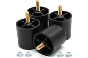 Murtenze 4Pcs 2 inch Plastic Sofa Legs，Black Sofa Replacement Legs，Round Furniture Legs with M8 Bolts for Couch Dresser Cabinet Chair Bed Coffee Table