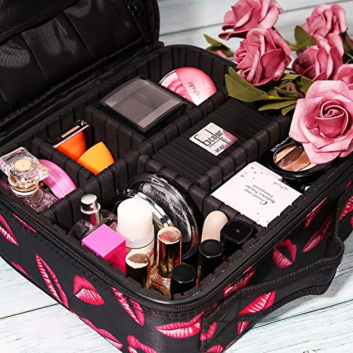 image for Docolor Travel Makeup Train Case Makeup Cosmetic Case Professional Org