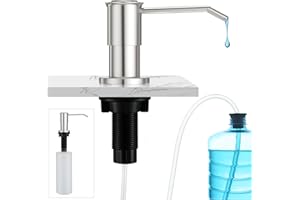 CREA Kitchen Sink Soap Dispenser Countertop for Kitchen Sink, Stainless Stee Built in Sink Soap Dispenser Brushed Nickel for Bathroom ​with 39" Tube Large Capacity 17 OZ Bottle