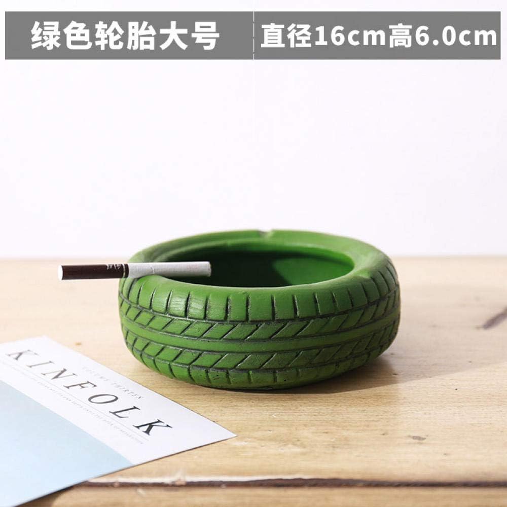 ANNISOUL Nordic retro personality trend ashtray Creative living room home office fashion ashtray bar ktv coffee table-Tire large - green