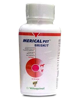 Pupkart Vetoquinol Merical Pet Briskit Calcium and Phosphorus Supplement 60 Tablets