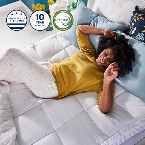 Sleep Innovations Dual Layer Inch Memory Foam Mattress Topper, Queen  Size, Medium Support, Inch Cooling Ge