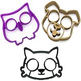 3pcs Silicon Egg Mold Breakfast Molds Cat Egg Mold Puppy Egg Mold Owl Egg Mold Fried Egg Ring Funny Side Up Fred…