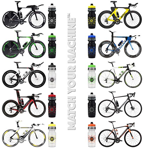 Engine Design Group NGN NGN Sport - High Performance Bicycle/Bike Water Bottle for Triathlon, MTB, and Road Cycling - 24 oz (Clear/Orange 2-Pack)
