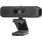 pulais 3-in-1 2K Webcam with Dual Speakers &amp; 4 Noise-Canceling Mics, USB Plug &amp; Play Computer Camera with Privacy Cover for Zoom Meeting Online Teaching Video Calling