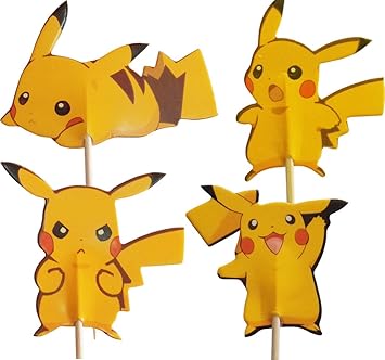 Pokemon Pikachu Cupcake Pick Toppers (Pack of 24): Amazon.co.uk: Toys