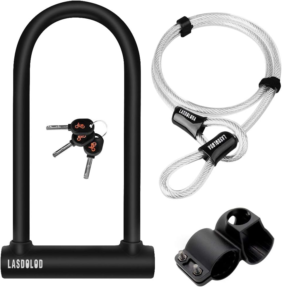 ROCKBROS Lucchetto A U Per Bici - Blocco Acciaio Legato Con Staffa Per Biciclette E E-bike - Foto 8