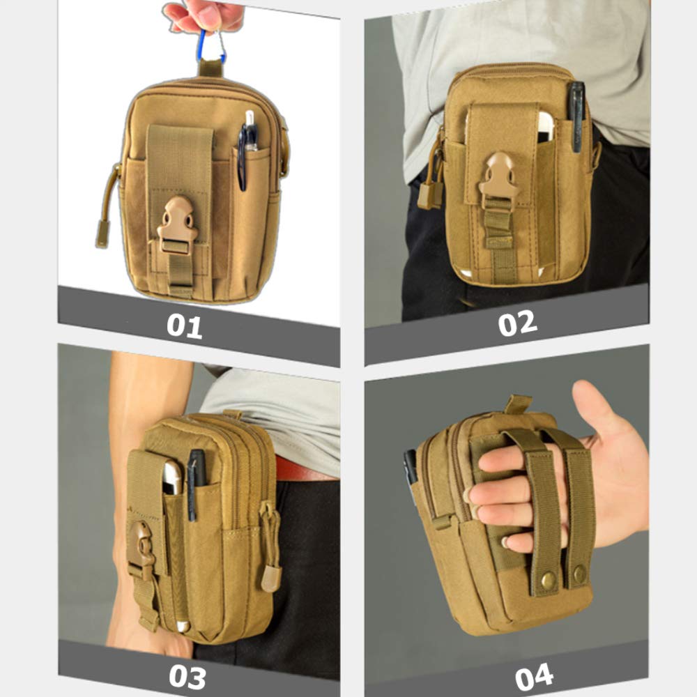 8Bees Tactical Molle Pouch Multi-Purpose Compact EDC Utility Gadget Belt Waterproof Nylon Camo Bag