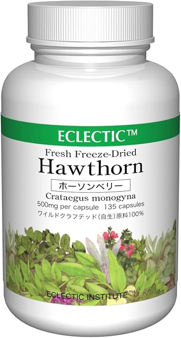 Amazon エクレクティック ホーソンベリー セイヨウサンザシ 500mg 135カプセル 84 Eclectic エクレクティック ホーソーン