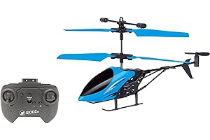 Skidz RC Helicopter for Kids, Remote Control Helicopter; with Gyro Stabilizer, Lights 2 Channel Aircraft 3D Flight, Boys Ages 8-14 Years Girls 9-16, Indoor and Outdoor for Plane Fans Adults (Blue)