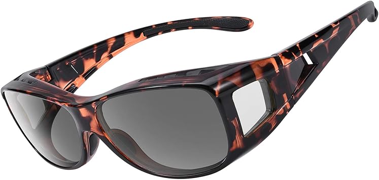 Amazon 在庫一掃 Tinhao オーバーサングラス 偏光サングラス オーバーグラス メガネの上から掛けられるサングラス Uvカット 花粉症メガネ 軽量 運転 ゴルフ つり アウトドア用 スポーツサングラス 茶色 レンズ グレー系 Tinhao スポーツ アウトドア