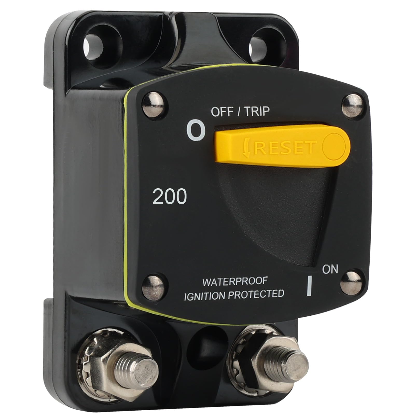 Photo 1 of GLOSO Circuit Breaker Switches Manual Reset Waterproof Audio Radio Solar System Boat Truck Marine Automotive Stud 5/16“ Surface Mount 200A