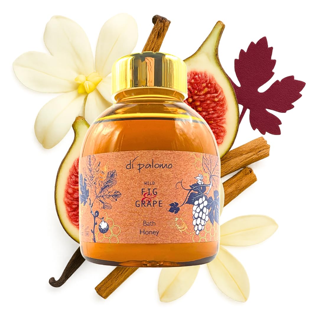 Di Palomo Wild Fig & Grape Bath Honey 360ml - Bath Oil & Bubble Bath Blend Shower Gel with Moisturising Skin Care Luxury Body Wash Relaxation Gift for Women Pamper Gifts for Her