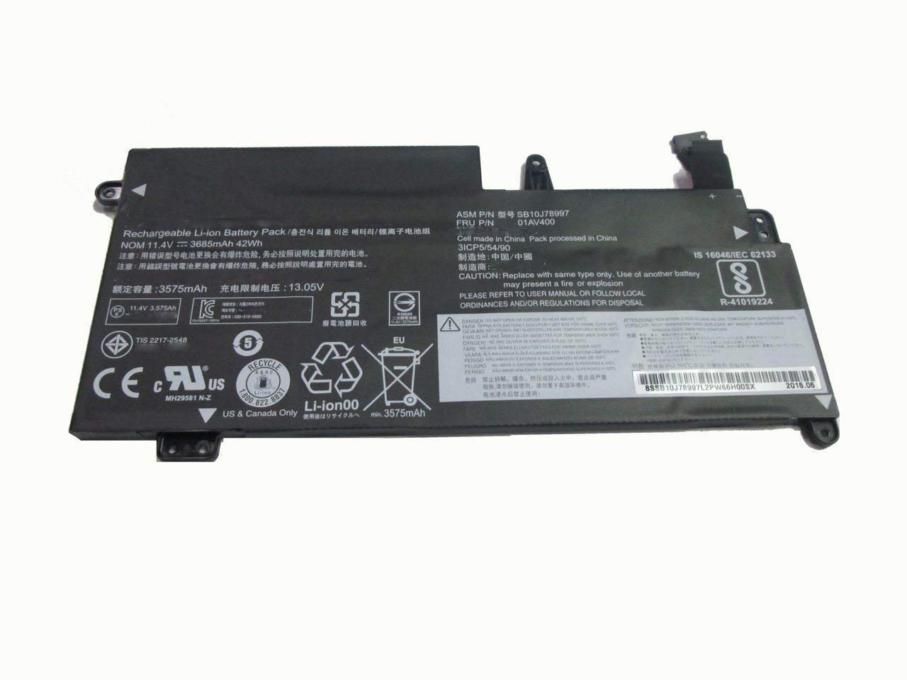 01AV401 SB10J78998 01AV400 01AV402 SB10J78999 SB10J78997 01AV435 01AV436 01AV437 01AV402 Laptop Battery Replacement for Lenovo ThinkPad 13 1st/2nd Gen 13 Chromebook S2 1st/2nd Gen Series(11.25V 42Wh)