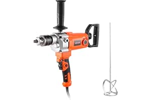 VEVOR Drill Mixer, 5/8 inch Corded Electric Drill Mixer Set, 0-750RPM 5.63A Mixing Drills, Mixing Drills Machine with D-Handl