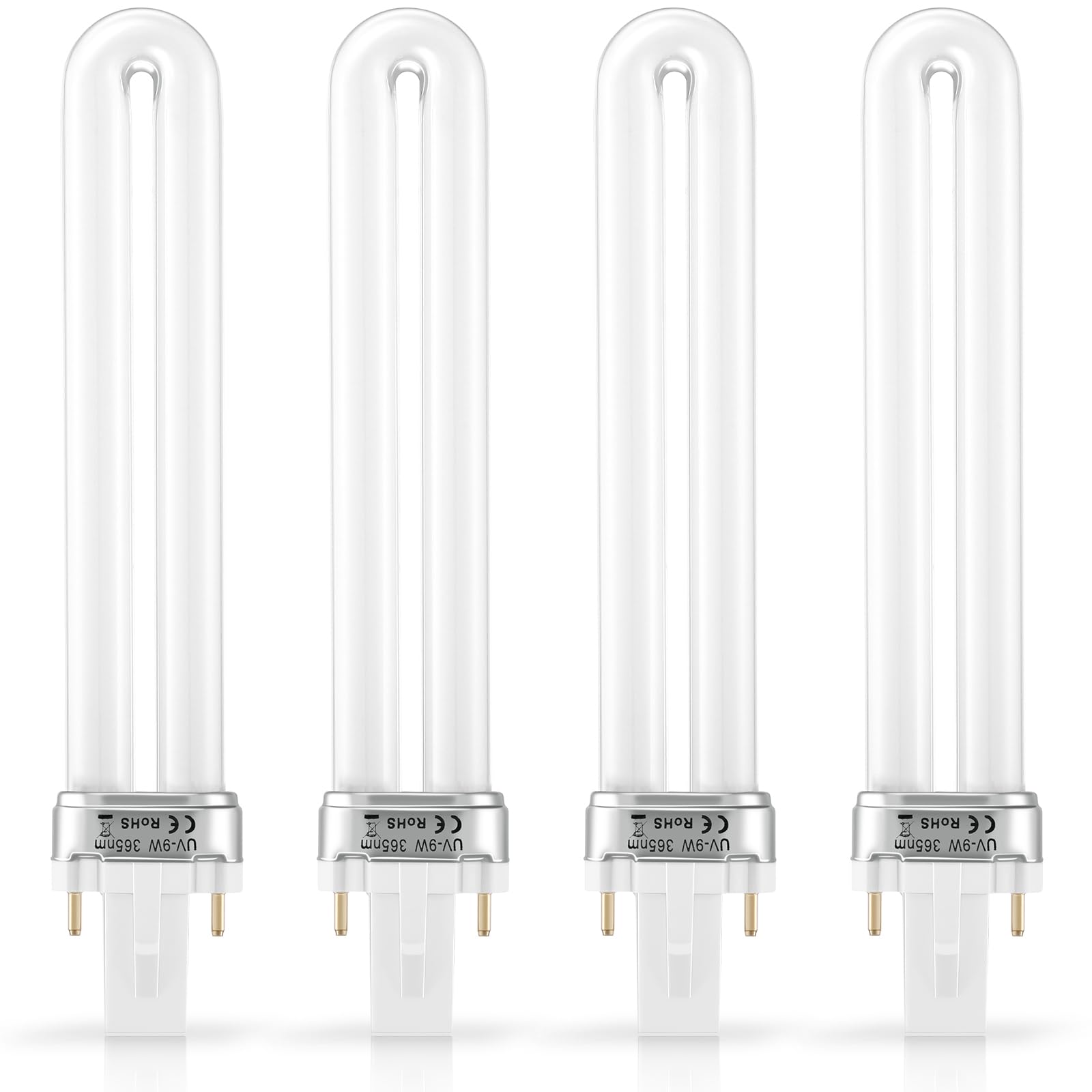 Photo 1 of SEWACC 4pcs U- Shaped Lamp Bulb Tube 9W UV 365nm Lamp Tube for Nail Art Dryer UV Light Replacement