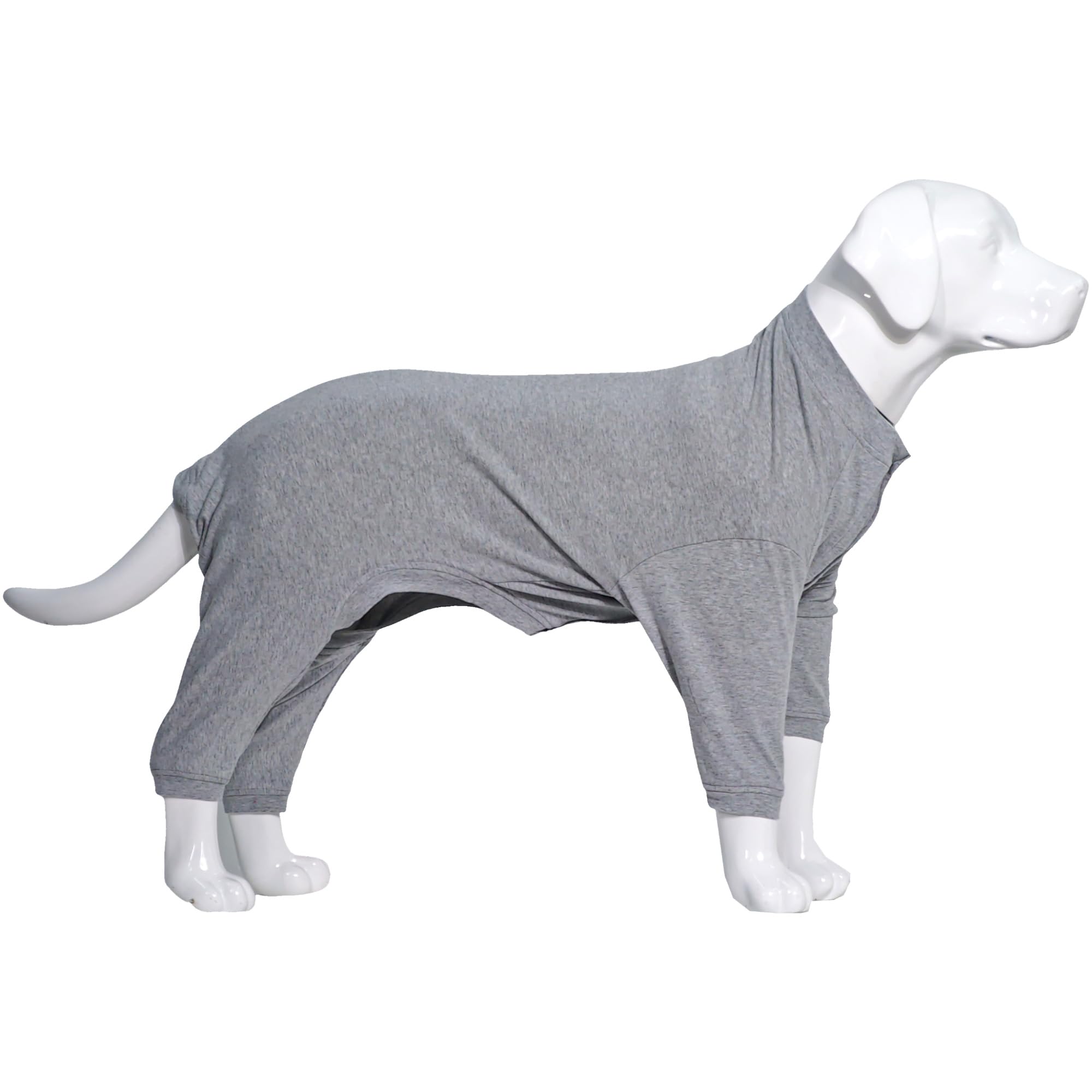 Lovelonglong Four Feet Lightweight Pajamas, Pure Cotton Jumpsuits, Onesies T-Shirt Stylish PJS Puppy Costume for Large Medium Small Dogs Gray S