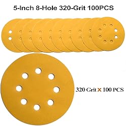 Aiyard 5-Inch 8-Hole Hook and Loop Sanding Discs