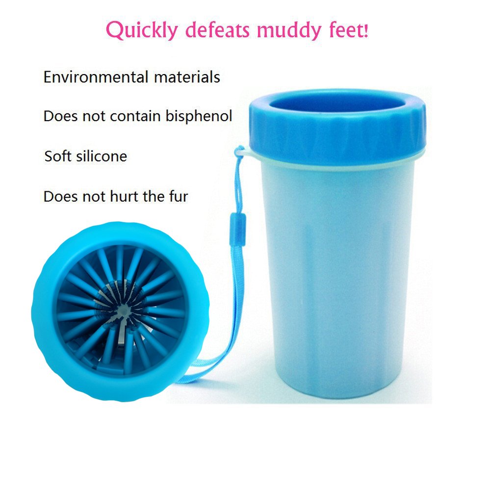 Tellunow Pet Foot Washer Cup Dog Cleaning Cup Foot Cup Antibacterial Soft Gentle Silicone Bristles Dog Paw Cleaner Pet Feet Washer for Dogs Cat Grooming (Big Size)