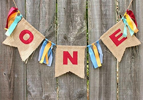 Burlap Banner for High Chair, First Birthday Banner 'ONE', custom high chair bunting, you pick colors/theme